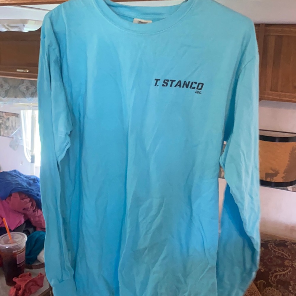 Blue T-shirt with lettering